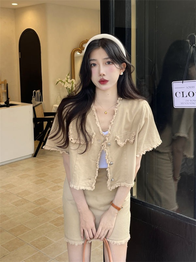 Women Formal Event Wear - Short 2 Pieces Skirt Sets For