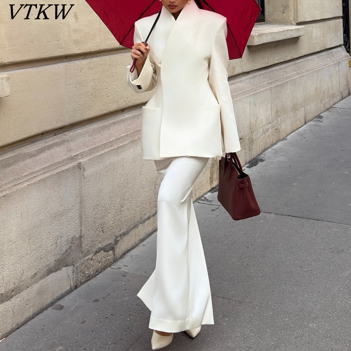 Women Formal Wear Blazers - VTKW 2026 New Elegant Women's White