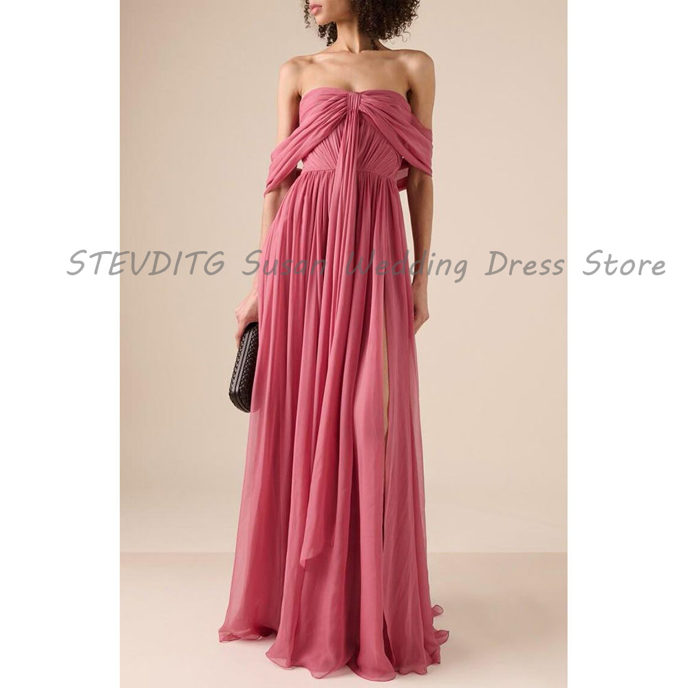 Formal Dress Female - Elegant Pink Evening Dresses Women Off