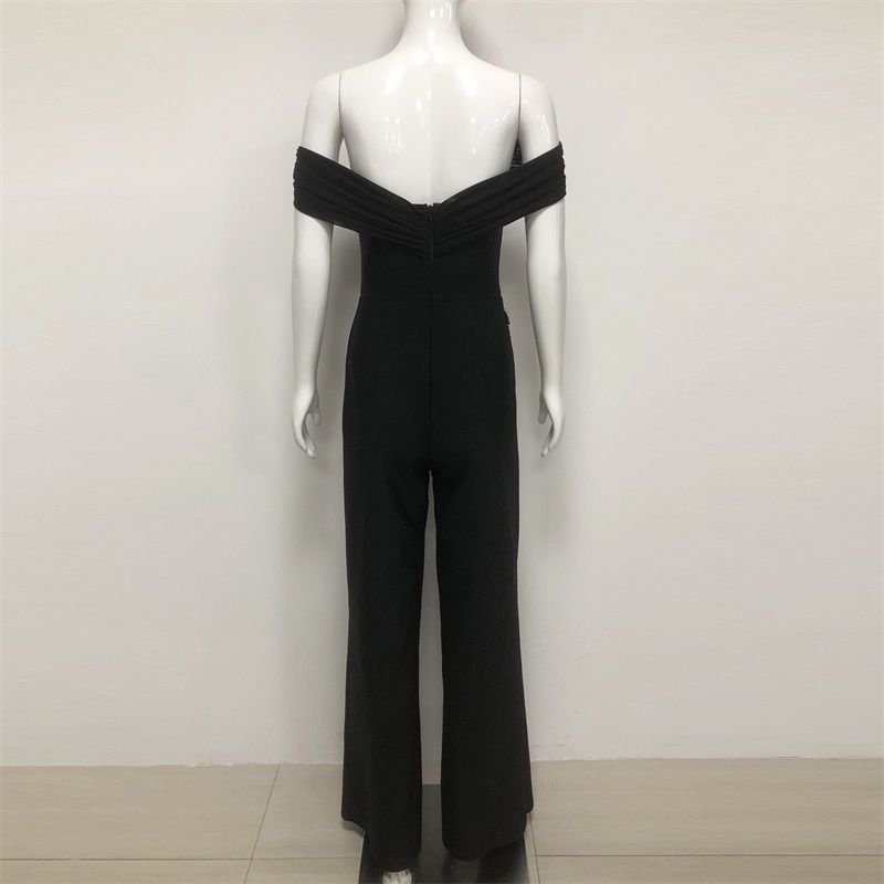 Black Crystals Women Jumpsuit  - Women'S Formal Jumpsuit Evening Wear のレビューと価格