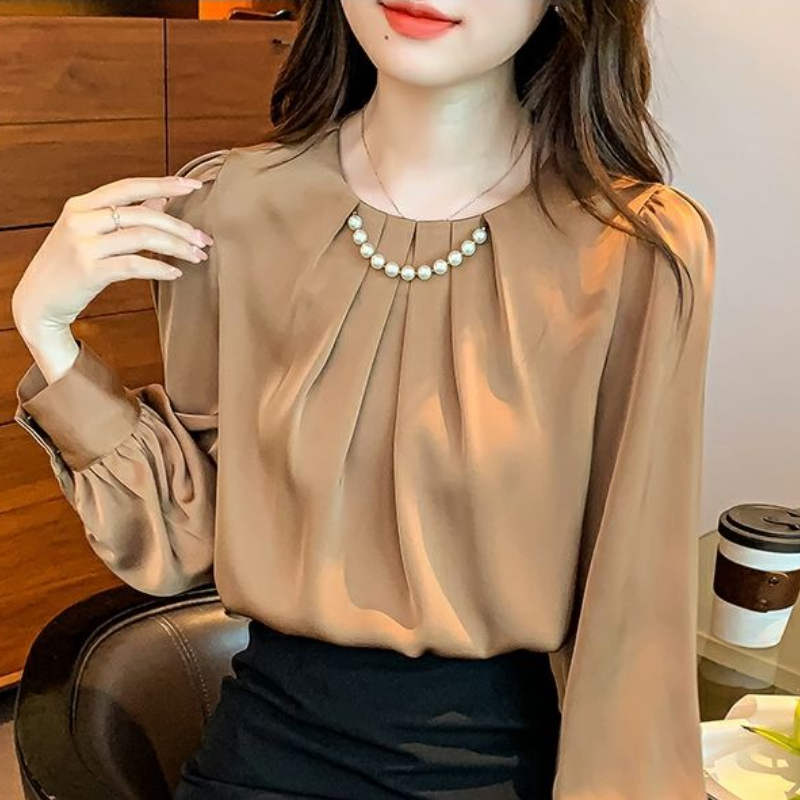 Office Outfits Round Neck Fema - Women'S Formal Wear Blouse のレビューと価格
