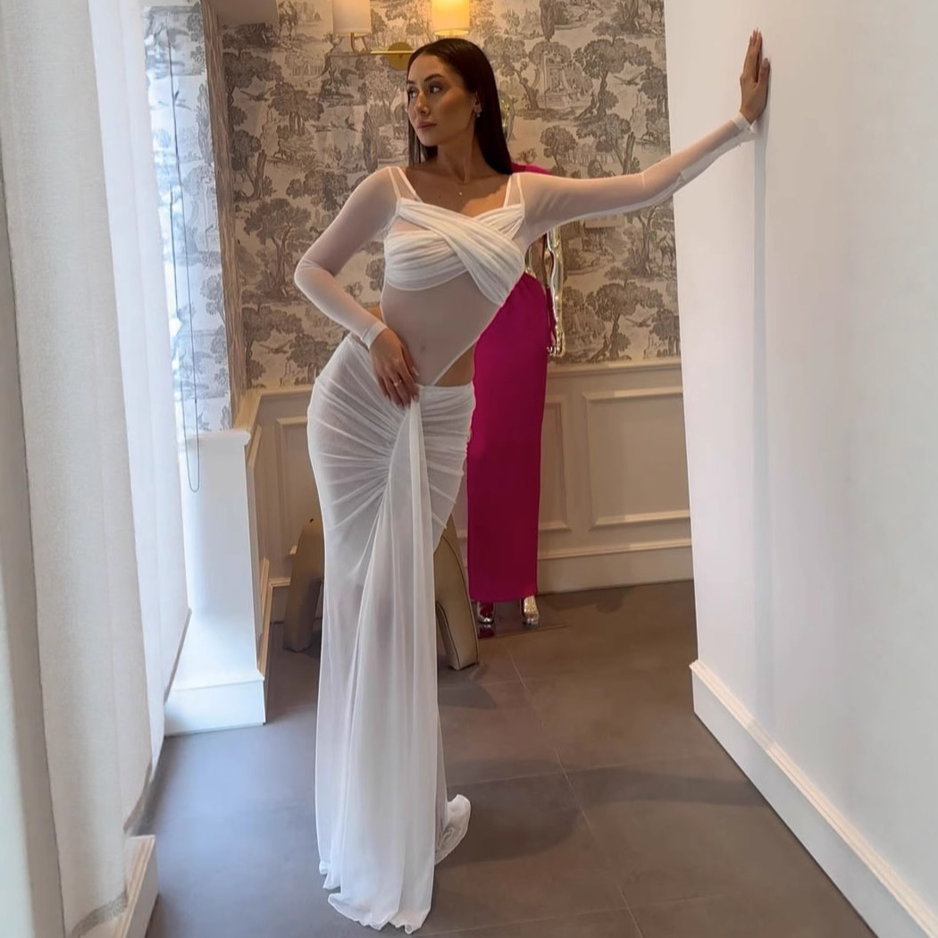 Pink Prom Dress 2 Pcs  Women J - Women'S Formal Jumpsuit Evening Wear のレビューと価格