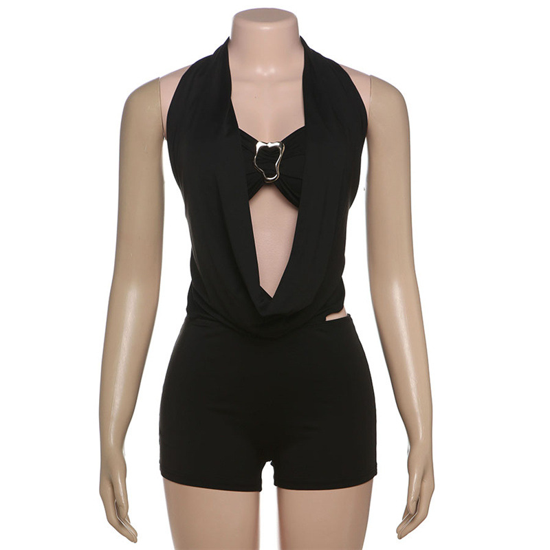 Black Women Jumpsuit Sexy Halt - Women'S Formal Wear Jumpsuit のレビューと価格