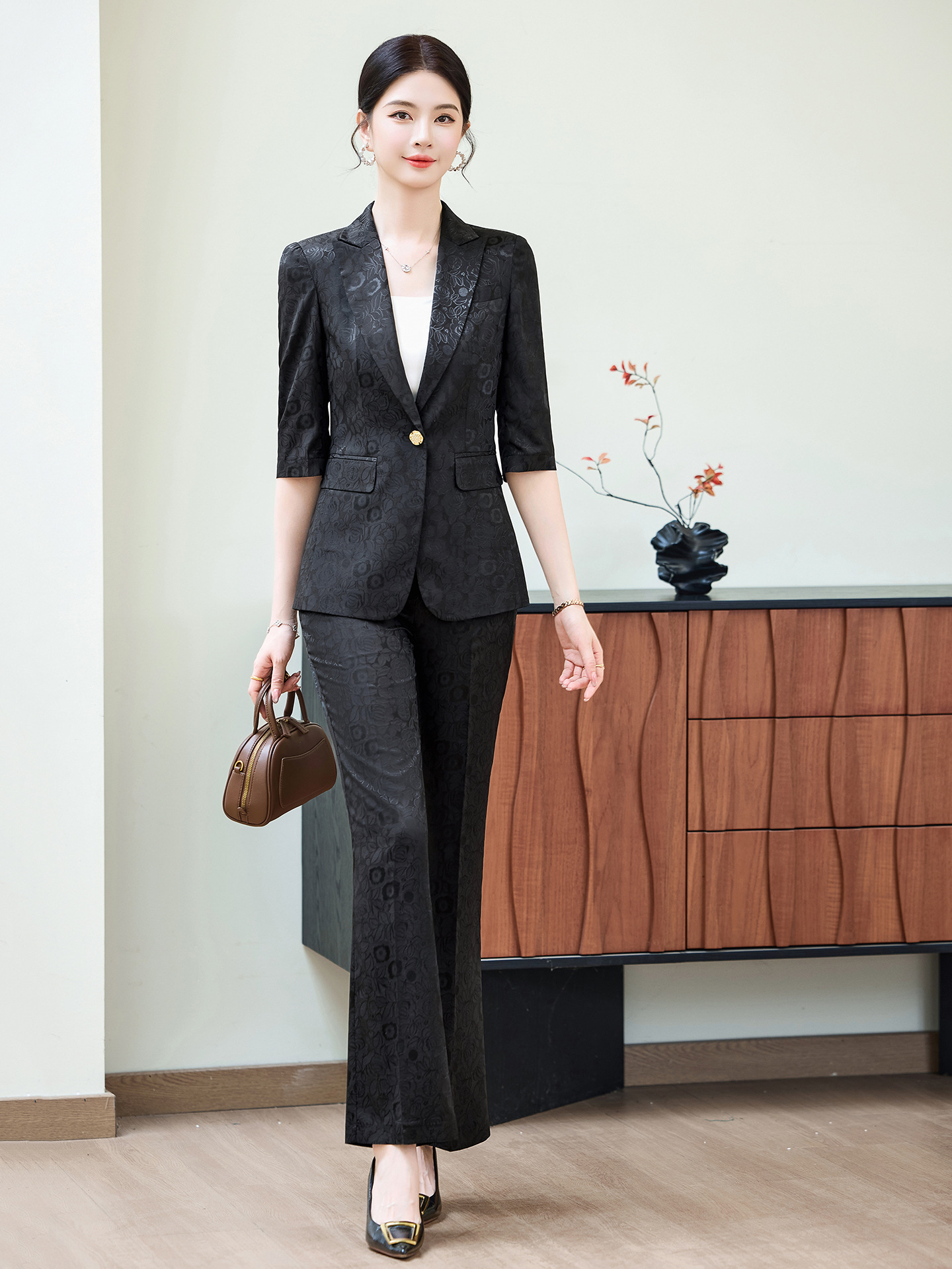 Fashion Apricot Half Sleeve Pr - Women Formal Wear Blazers のレビューと価格