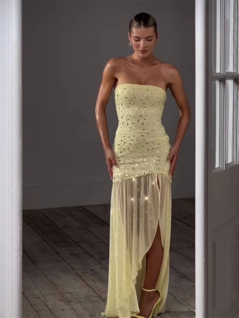 Yellow Crystal Women Prom Dres - Women'S Red Formal Wear のレビューと価格