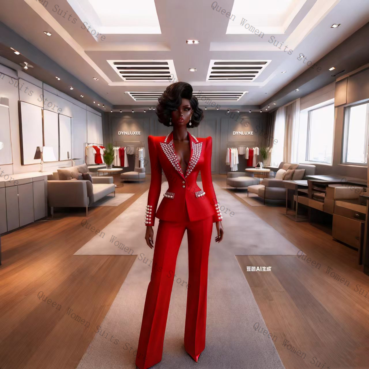 Pearls Red Women Suit Pants Se - Women'S Red Formal Wear のレビューと価格