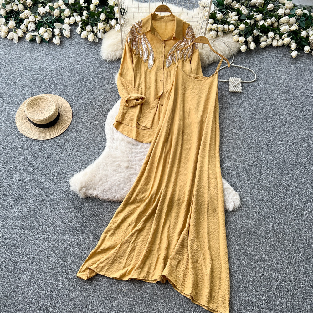 Women Two Piece Sets Dress Set - Shift Dress Sleeveless のレビューと価格
