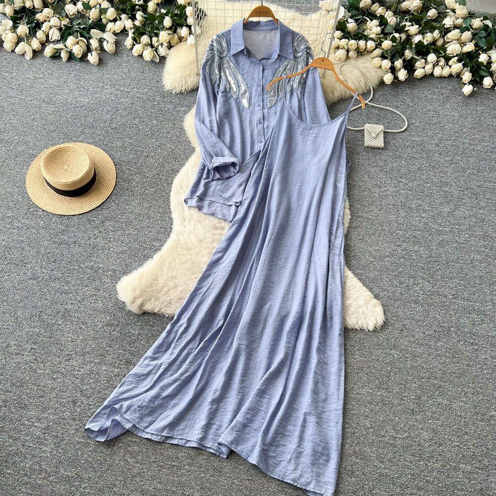 Women Two Piece Sets Dress Set - Shift Dress Sleeveless のレビューと価格