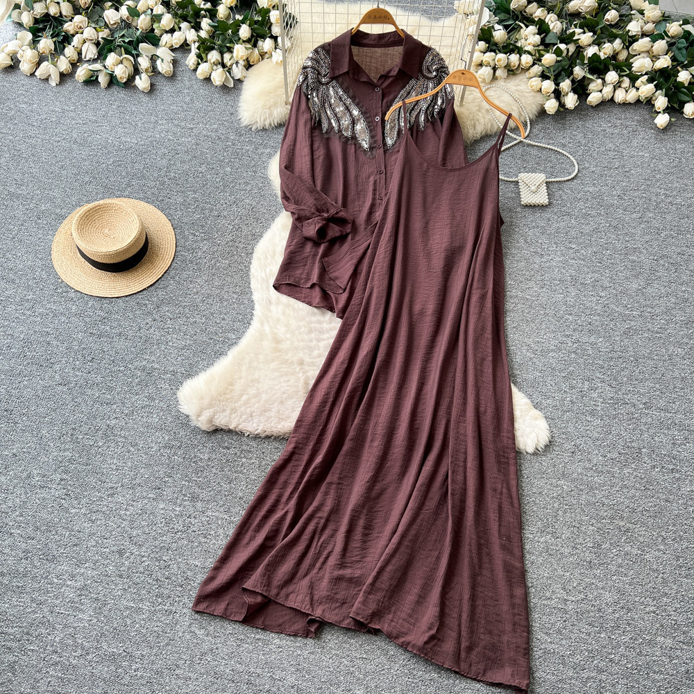 Women Two Piece Sets Dress Set - Shift Dress Sleeveless のレビューと価格