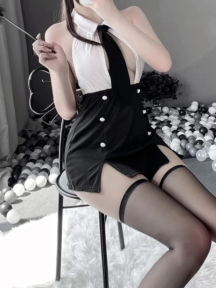 Lencerias Sexy Maid Cosplay Co - Turtleneck Bodysuit Office のレビューと価格