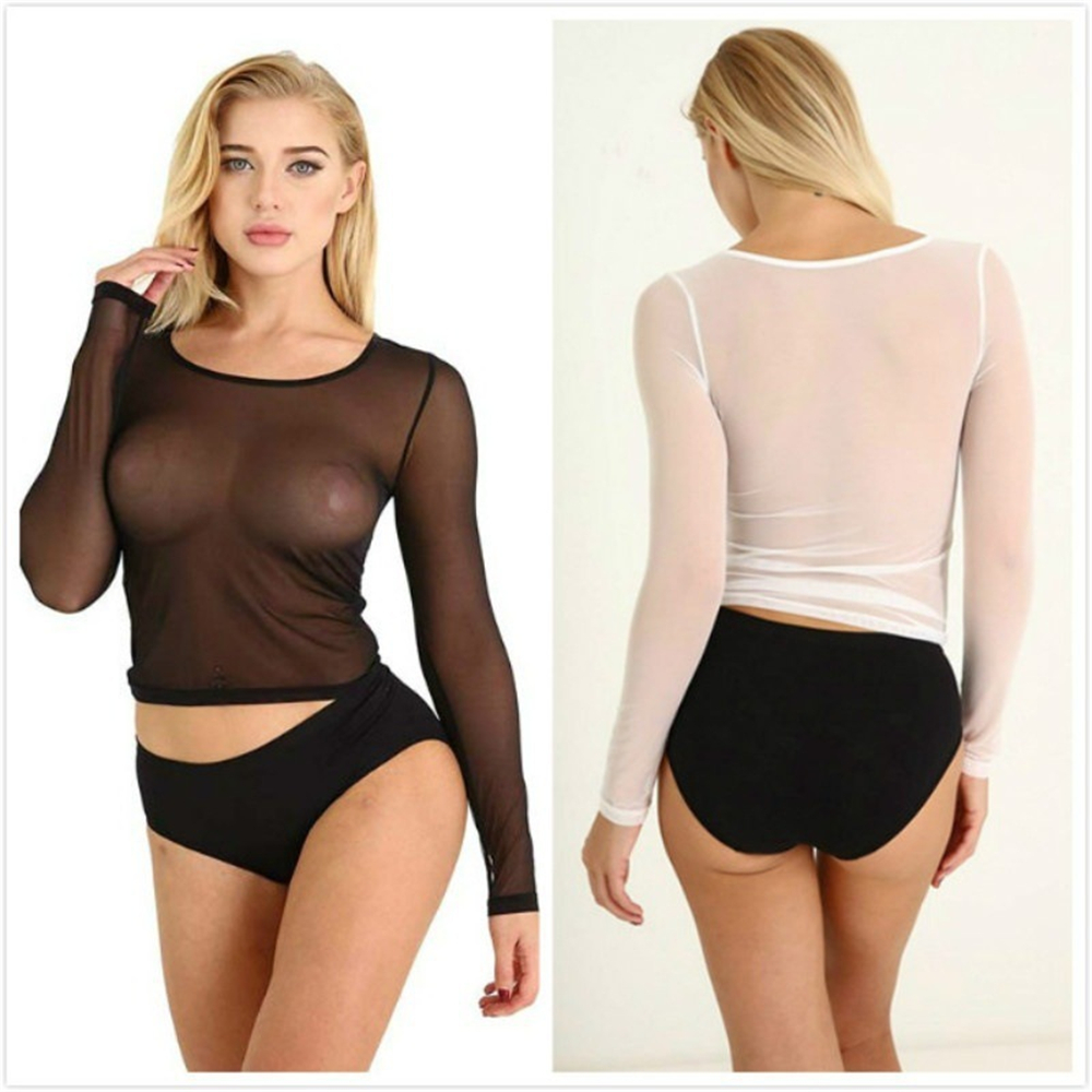 Sexy Women T Shirt See Through - Turtleneck Bodysuit Office のレビューと価格