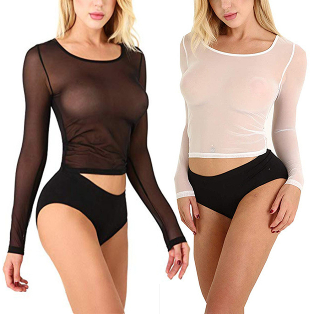 Sexy Women T Shirt See Through - Turtleneck Bodysuit Office のレビューと価格