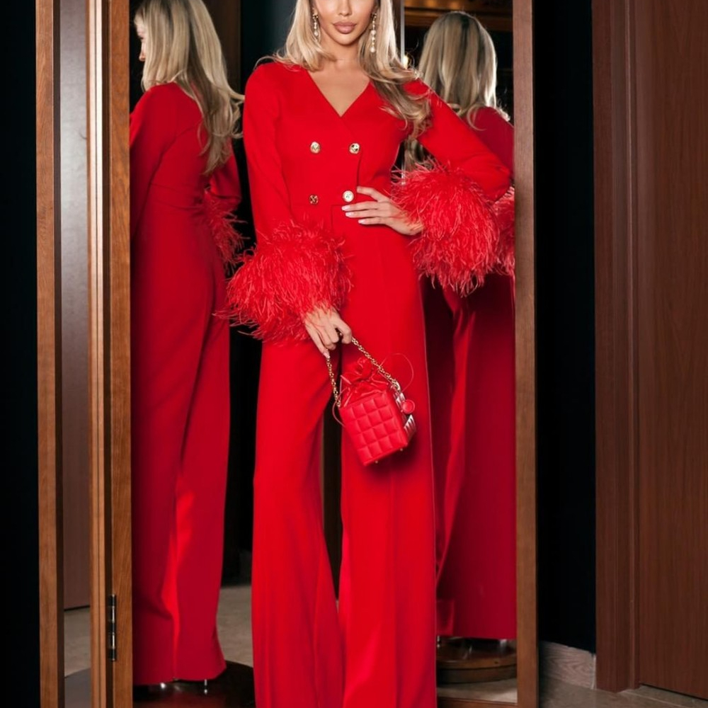 Hand Made Feather Women Blazer - Women'S Formal Jumpsuit Evening Wear のレビューと価格