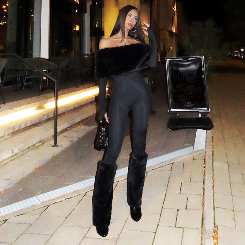 Luxury Fur Women Jumpsuit Sexy - Women'S Formal Jumpsuit Evening Wear のレビューと価格