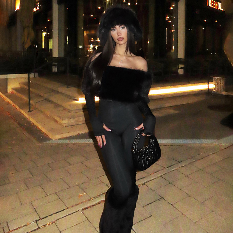 Luxury Fur Women Jumpsuit Sexy - Women'S Formal Jumpsuit Evening Wear のレビューと価格