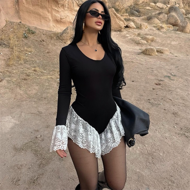 Black White Lace Women Jumpsui - Women'S Formal Wear Jumpsuit のレビューと価格