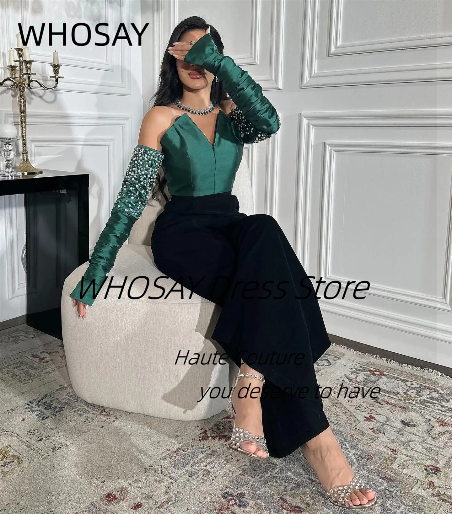 WHOSAY Customized Bead Long Sl - Women'S Formal Jumpsuit Evening Wear のレビューと価格
