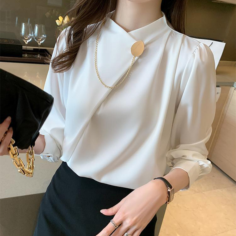 Solid Color Elegant Long Sleev - Women'S Formal Wear Blouse のレビューと価格