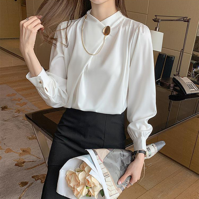 Solid Color Elegant Long Sleev - Women'S Formal Wear Blouse のレビューと価格