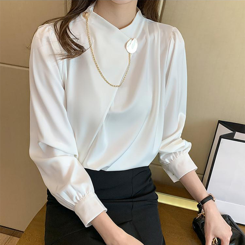 Solid Color Elegant Long Sleev - Women'S Formal Wear Blouse のレビューと価格