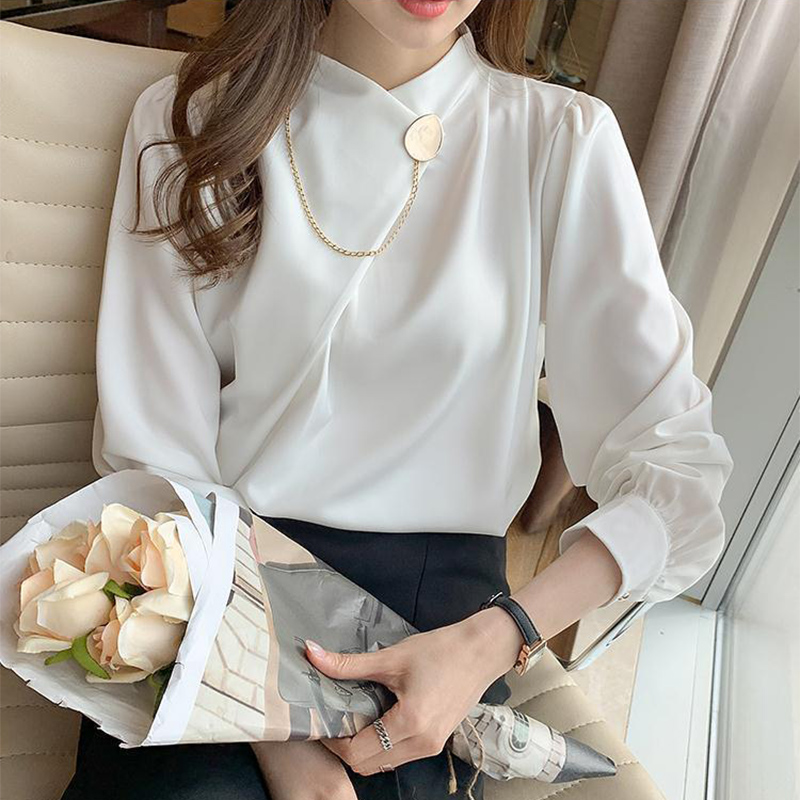 Solid Color Elegant Long Sleev - Women'S Formal Wear Blouse のレビューと価格