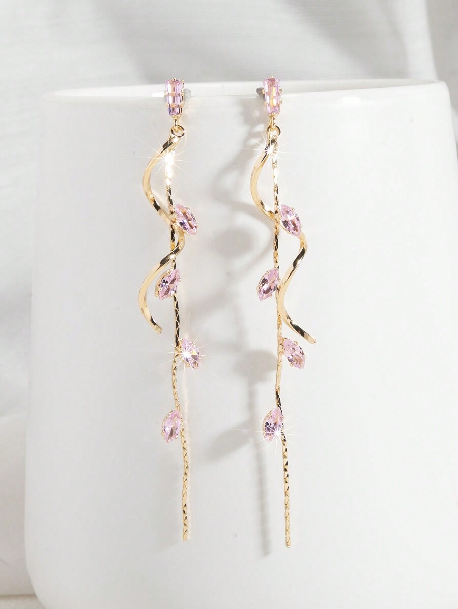 Elegant Pink Crystal Vine Drop - Women Formal Event Wear のレビューと価格