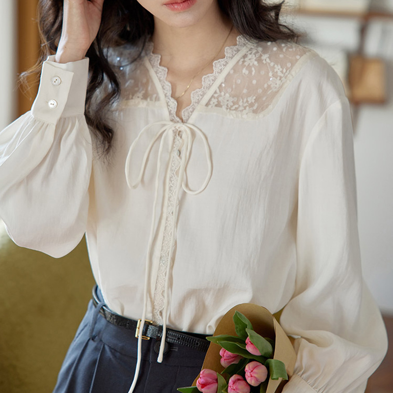 Long Sleeve Shirts Womens Sati - Women'S Formal Wear Blouse のレビューと価格