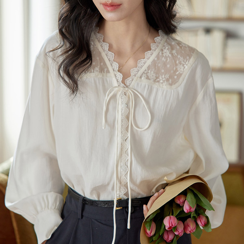 Long Sleeve Shirts Womens Sati - Women'S Formal Wear Blouse のレビューと価格