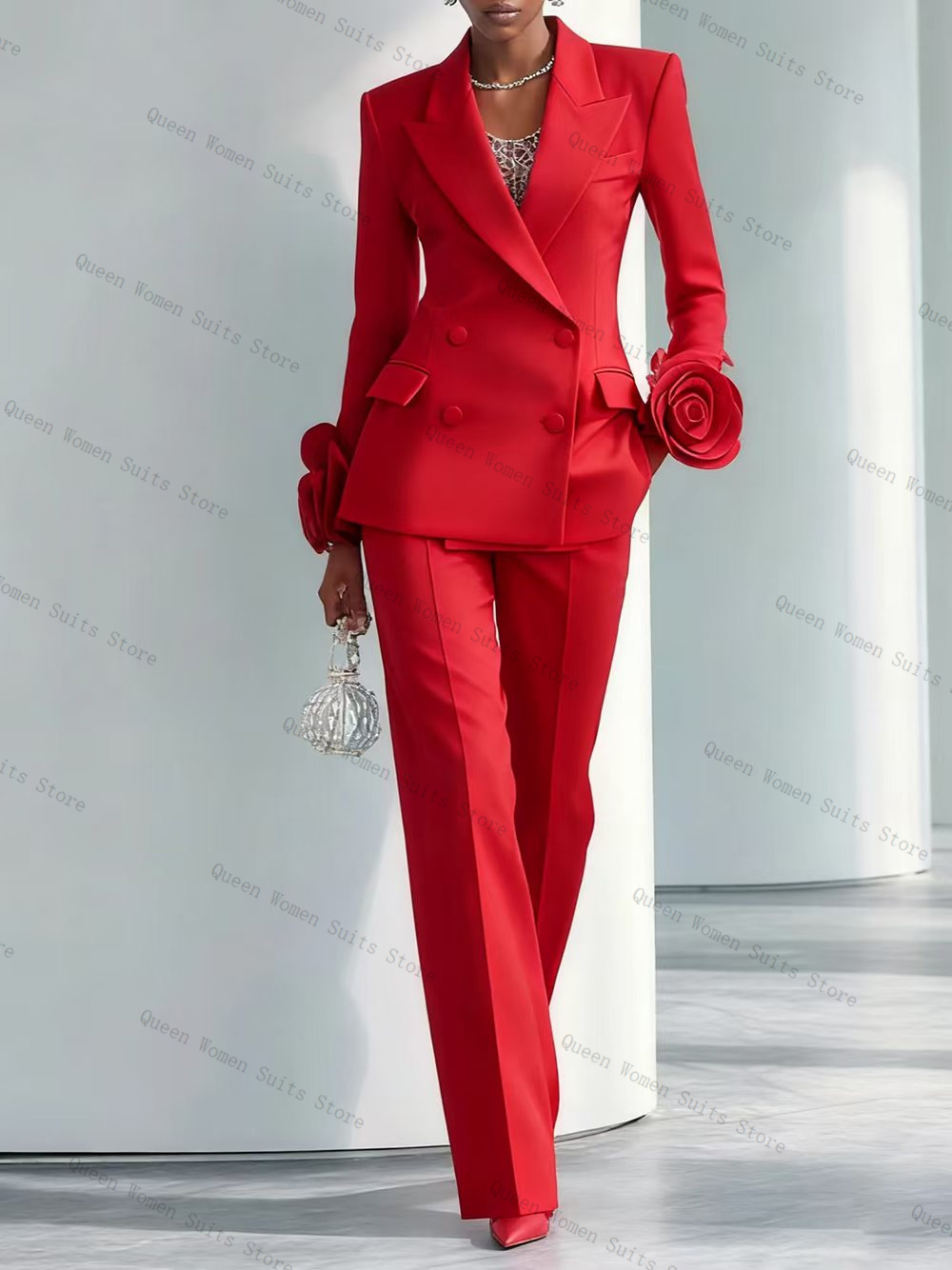 Luxury Red Women Suit Set 2 Pc - Women'S Red Formal Wear のレビューと価格
