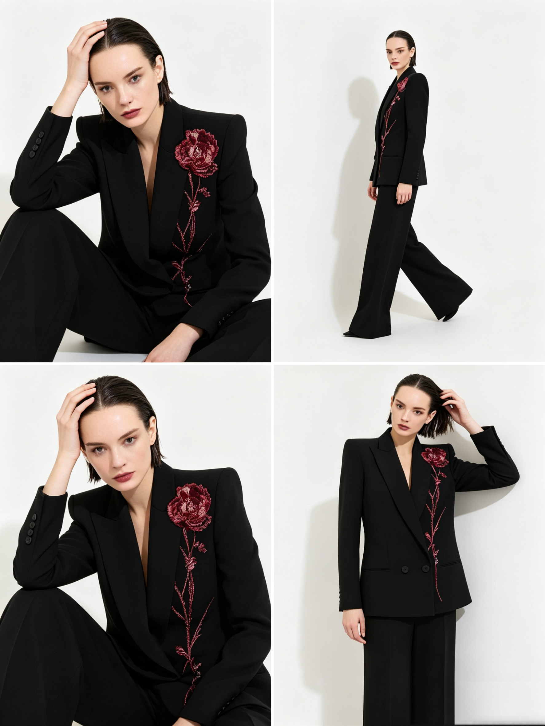 Black Women Suits Set 2 Piece  - Women'S Red Formal Wear のレビューと価格