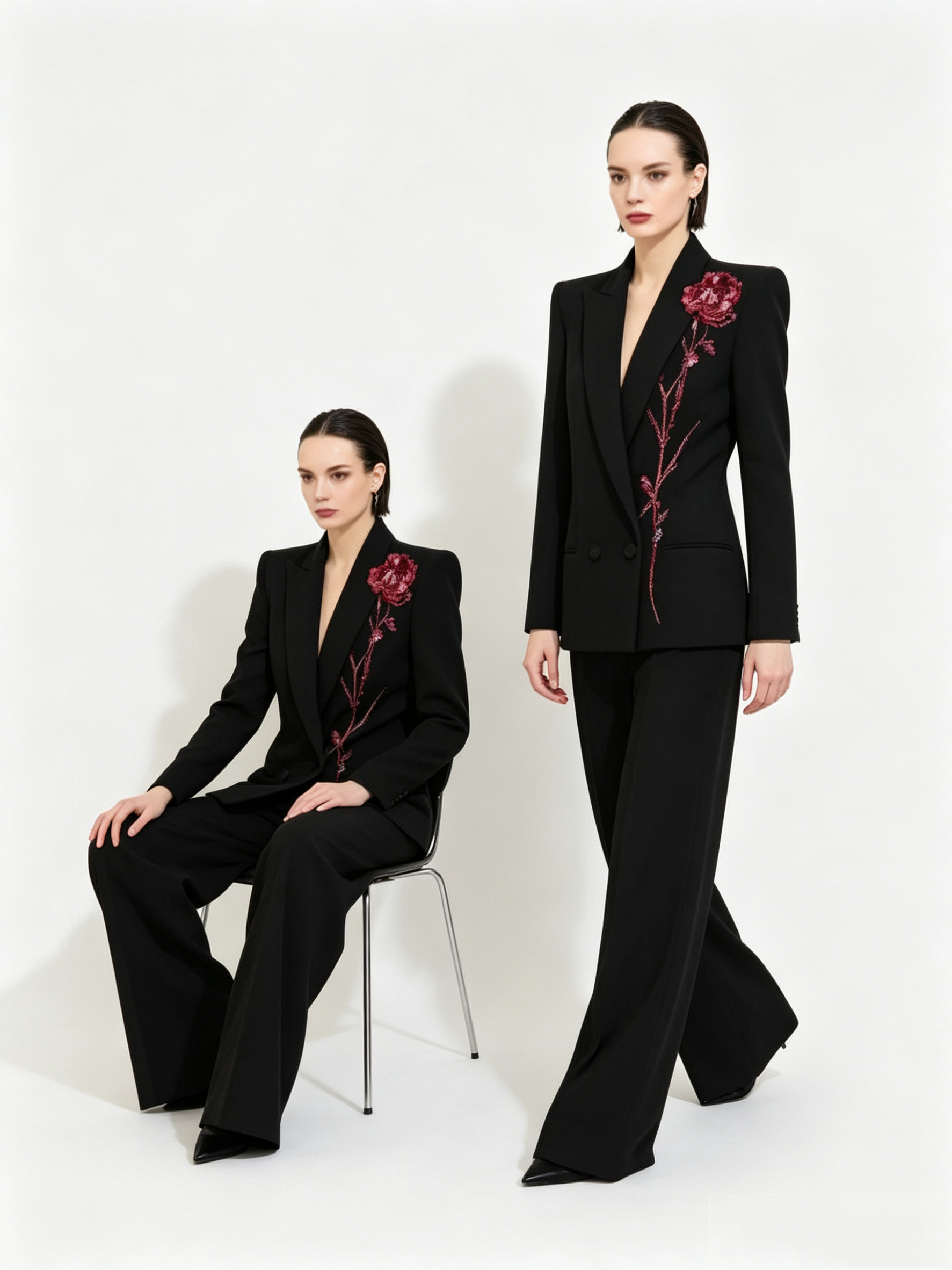 Black Women Suits Set 2 Piece  - Women'S Red Formal Wear のレビューと価格