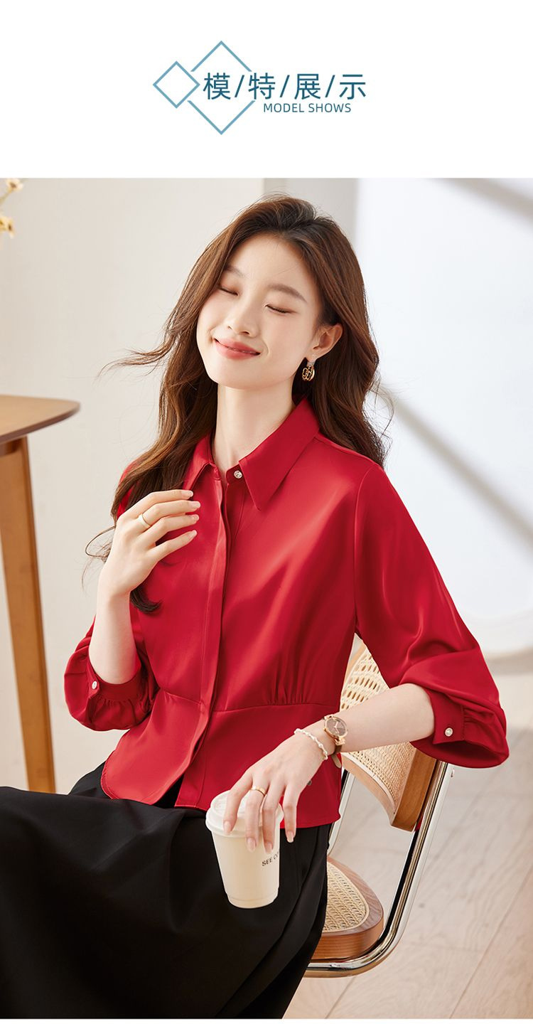 Long Sleeve Shirts Womens Cott - Women'S Formal Wear Blouse のレビューと価格