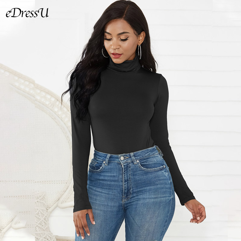 Women Bodysuit Turtleneck Autu - Turtleneck Bodysuit Office のレビューと価格