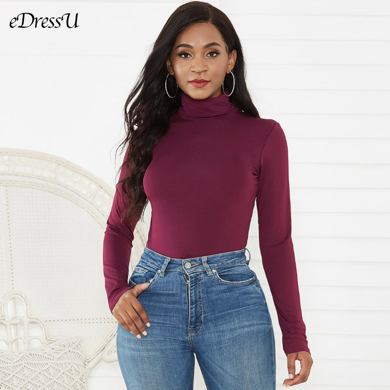 Women Bodysuit Turtleneck Autu - Turtleneck Bodysuit Office のレビューと価格