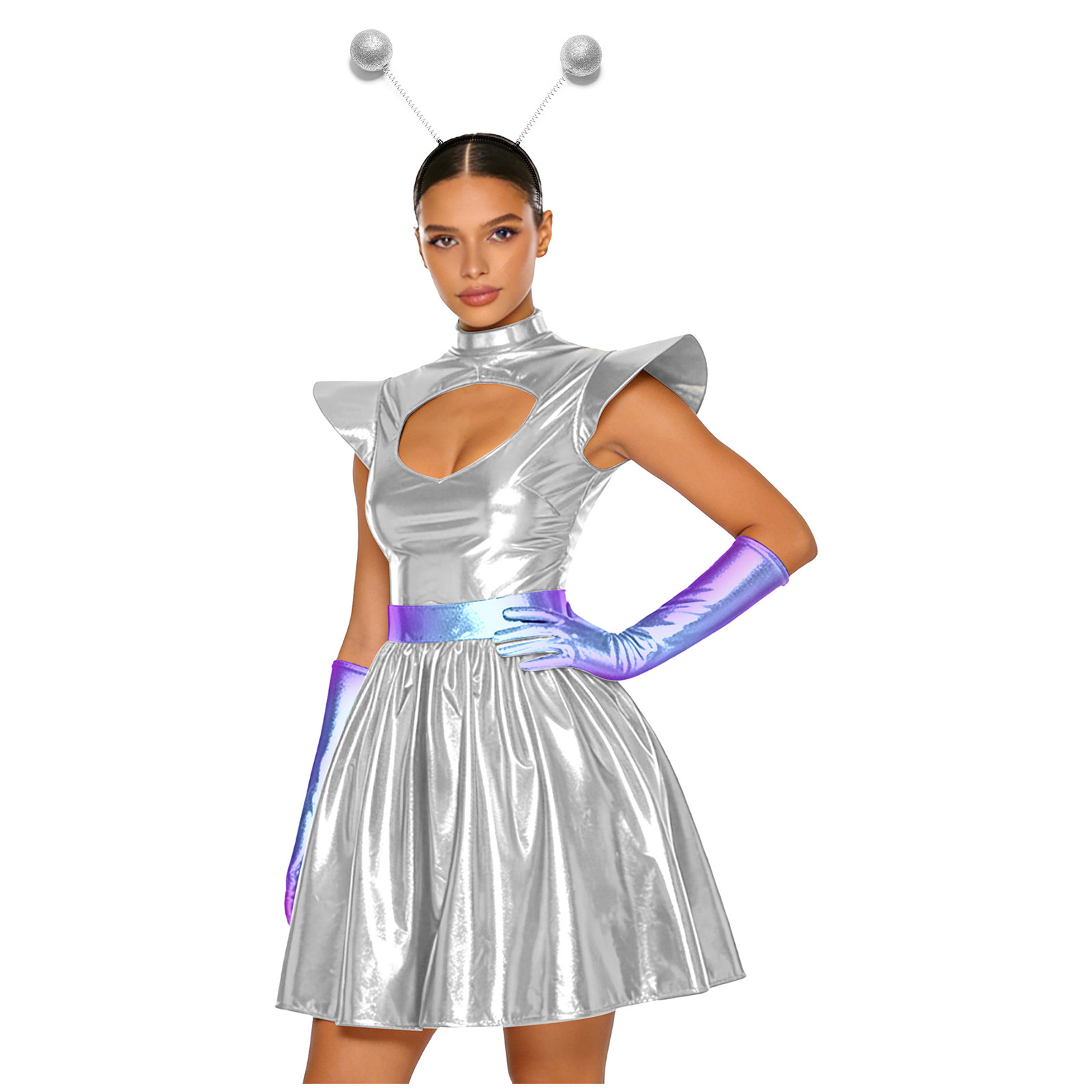 Women Shiny Alien Outerspace C - Shift Dress Sleeveless のレビューと価格
