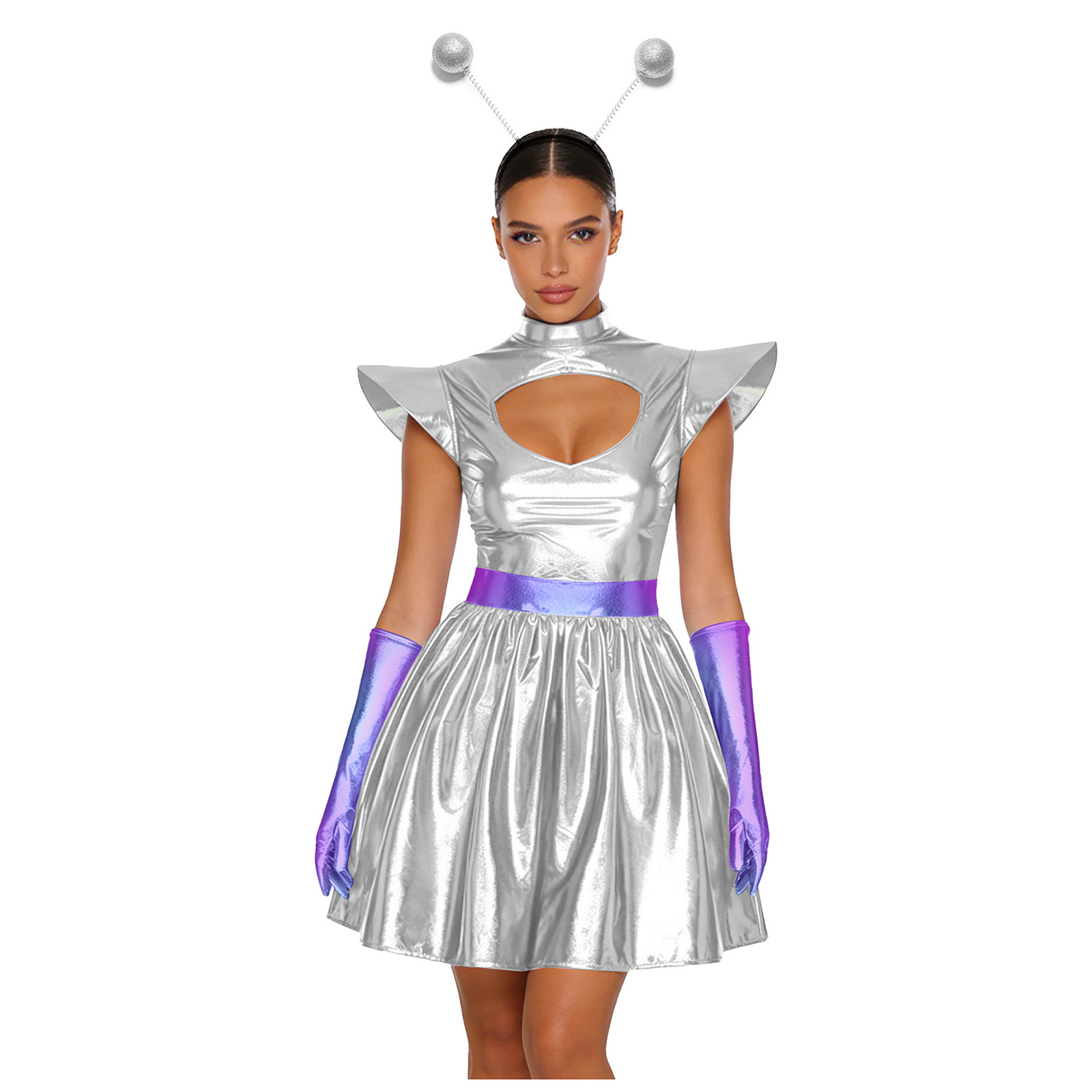 Women Shiny Alien Outerspace C - Shift Dress Sleeveless のレビューと価格