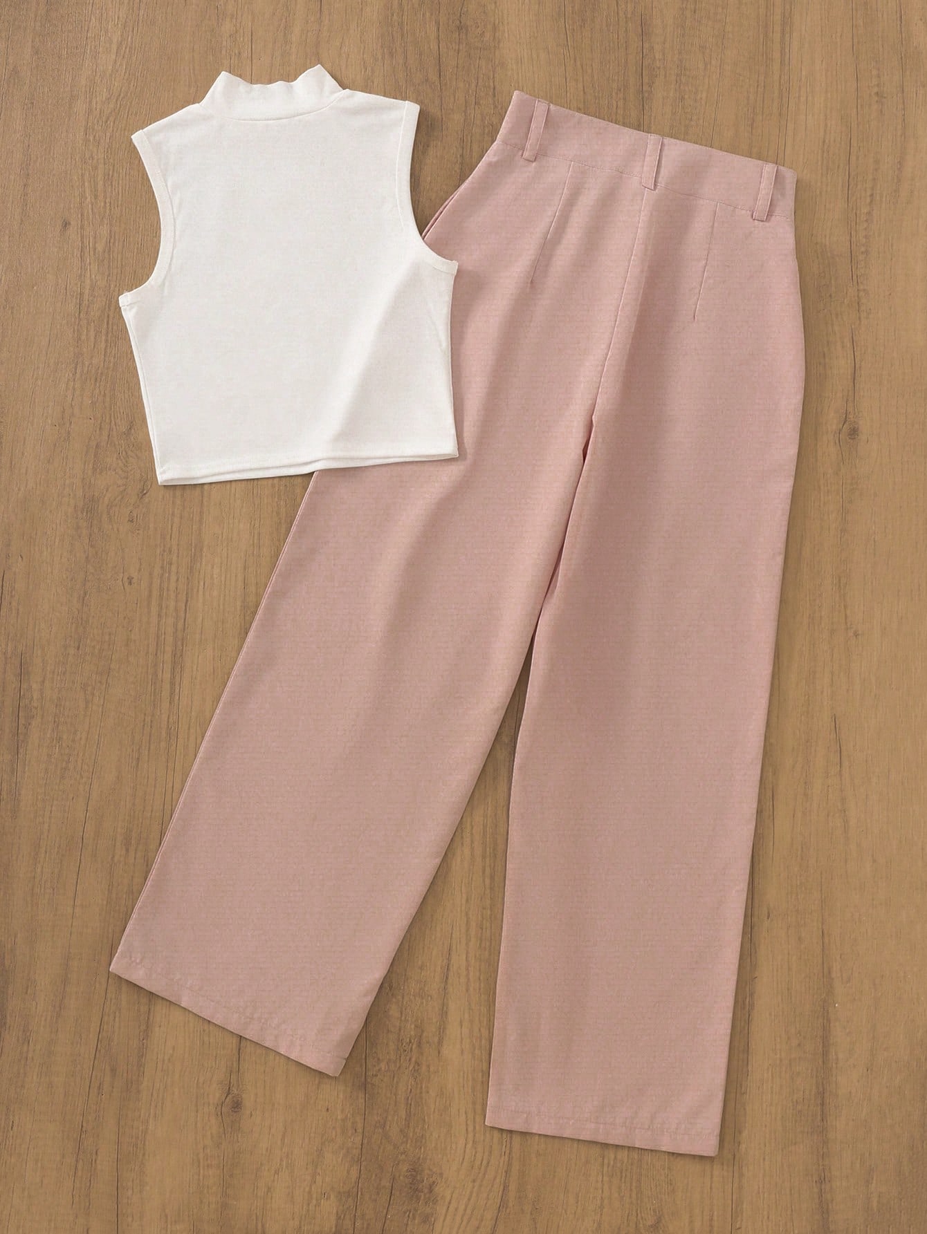 Women's Pink Straight Leg Pant - Turtleneck Bodysuit Office のレビューと価格