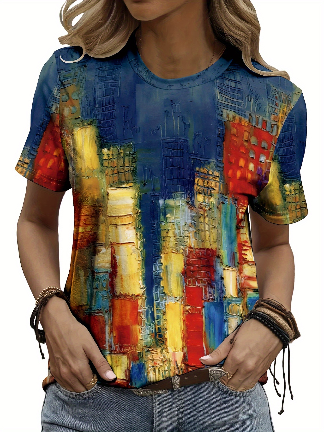 Vibrant Cityscape Women's Tee  - Women Formal Wear Designers のレビューと価格