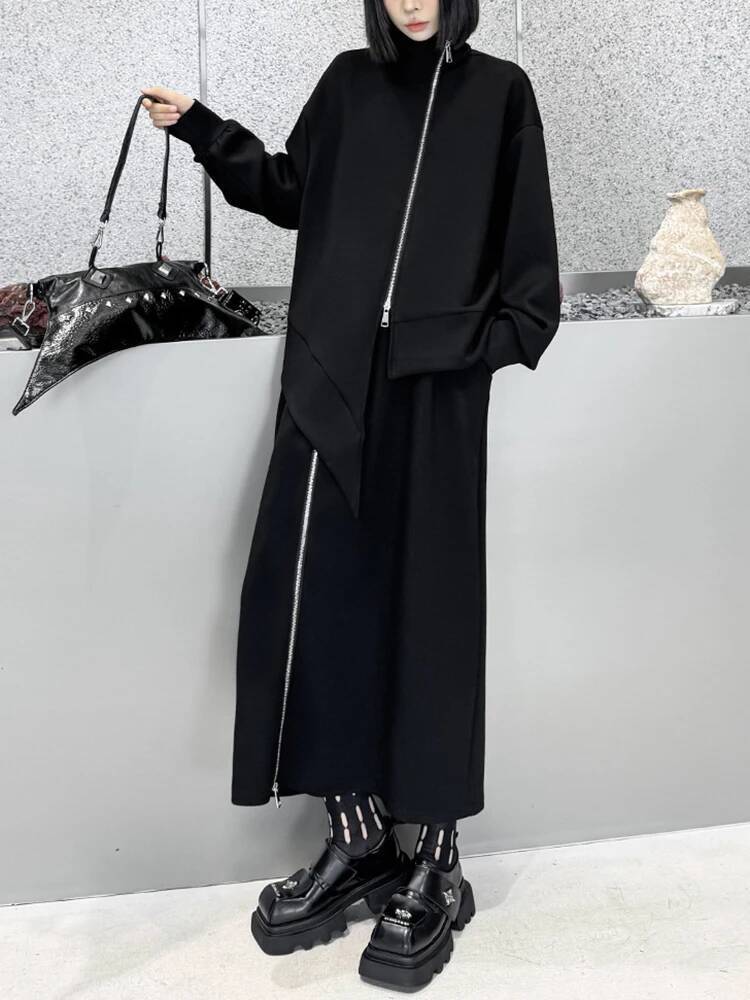 Zipper Sweatshirt Half-body Sk - Turtleneck Bodysuit Office のレビューと価格