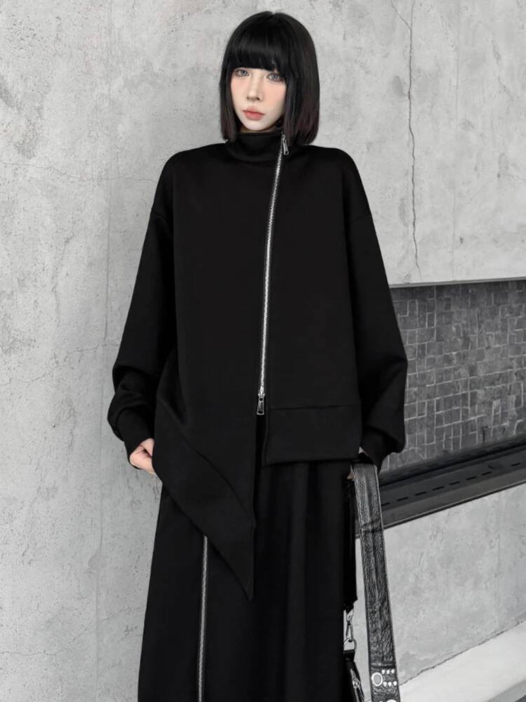 Zipper Sweatshirt Half-body Sk - Turtleneck Bodysuit Office のレビューと価格
