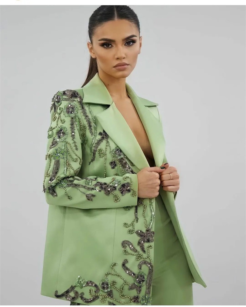 Designer Green Satin Women Sui - Women Formal Wear Designers のレビューと価格