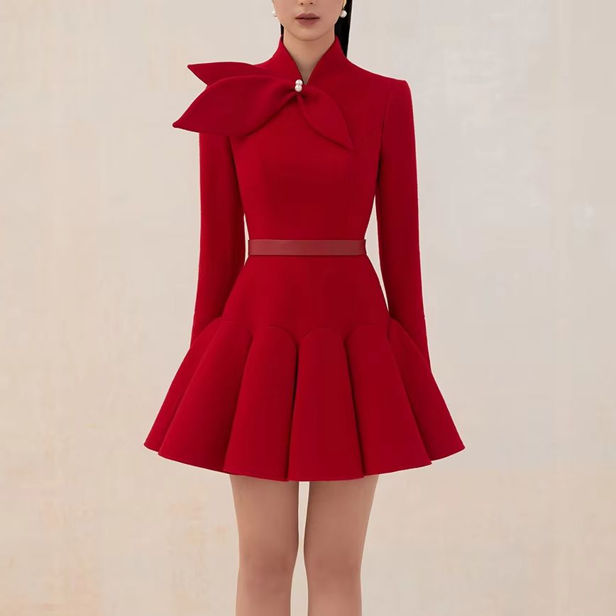 tailor shop light red wool dre - Formal Dress Female のレビューと価格