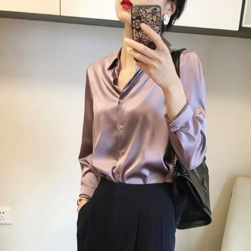Silk Brown Clothes Wear To Wor - Women'S Formal Wear Blouse のレビューと価格