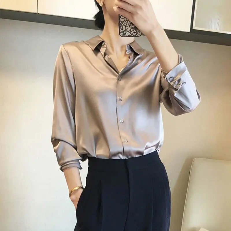 Silk Brown Clothes Wear To Wor - Women'S Formal Wear Blouse のレビューと価格