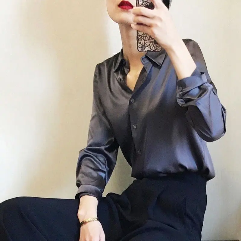 Silk Brown Clothes Wear To Wor - Women'S Formal Wear Blouse のレビューと価格