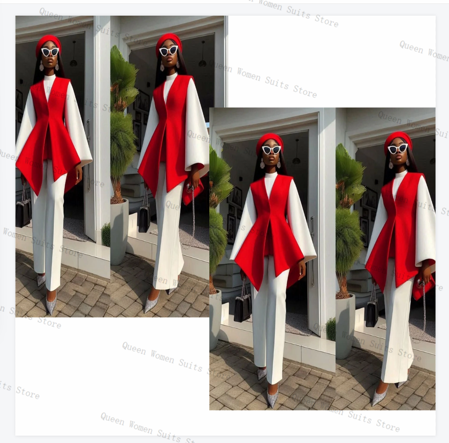 White Red Women Suit Set 2 Pie - Women'S Red Formal Wear のレビューと価格