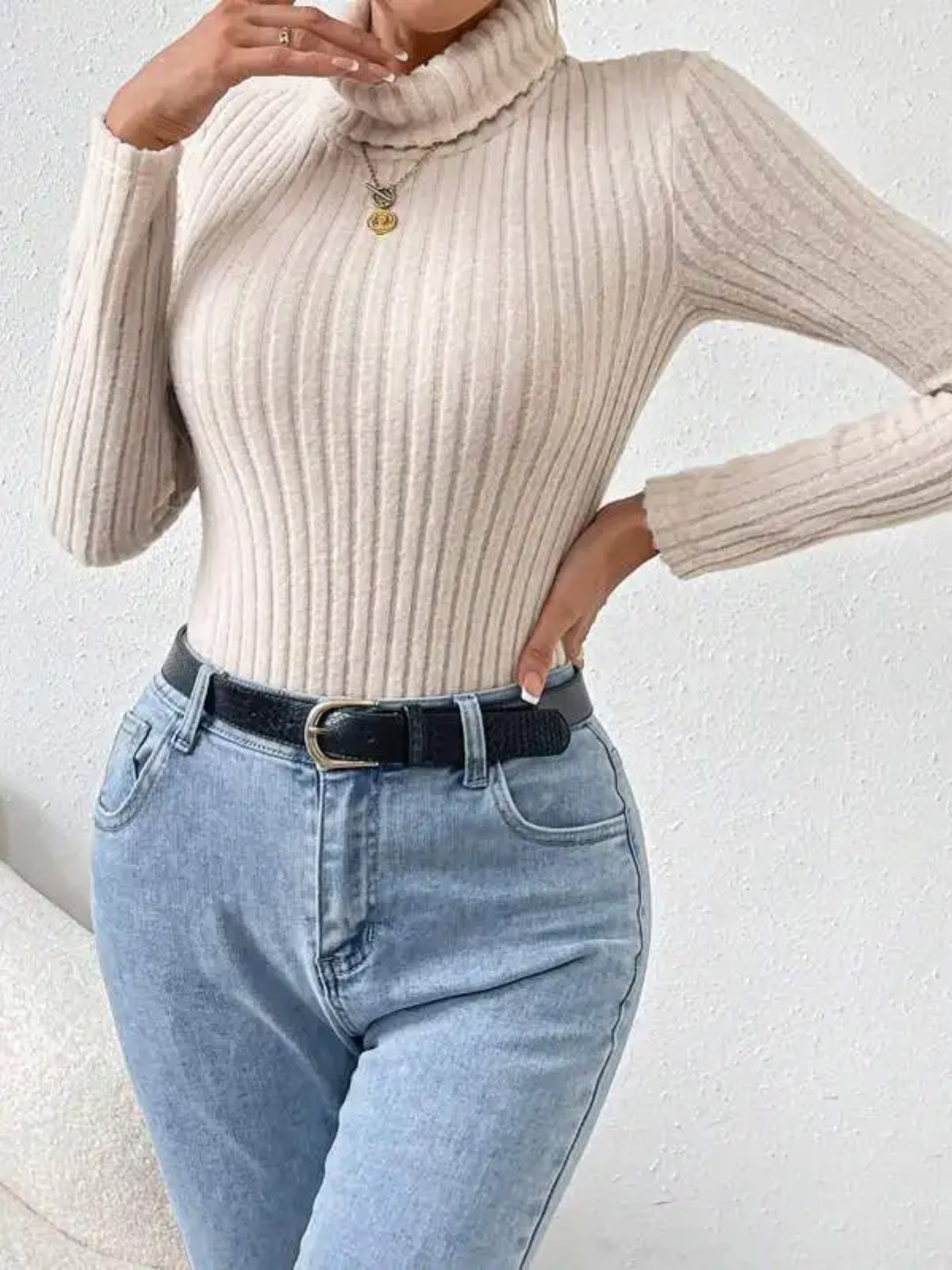 Foamlina2025 Spring New France - Turtleneck Bodysuit Office のレビューと価格