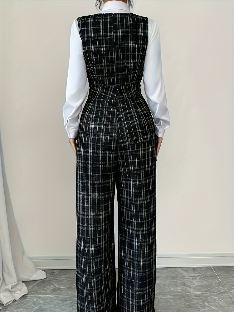 Women High Waist Wide Leg Plai - Women'S Formal Wear Jumpsuit のレビューと価格