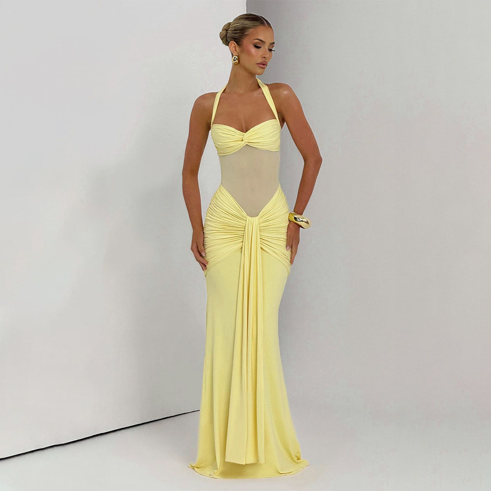 Elegant Patchwork Maxi Dress f - Formal Dress Female のレビューと価格