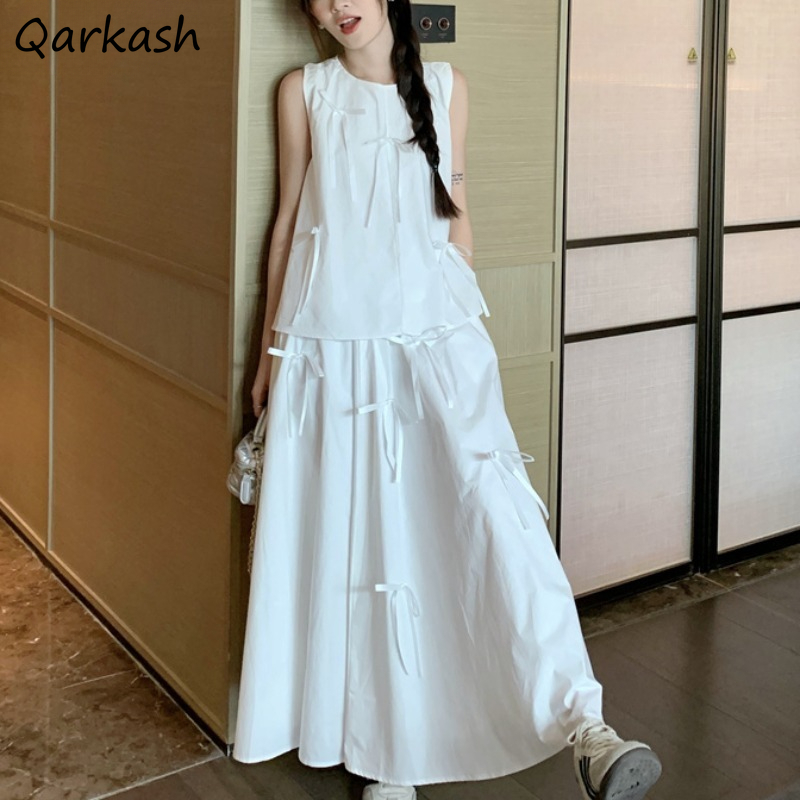 White Dress Sets for Women Bow - Shift Dress Sleeveless のレビューと価格